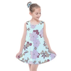 Vintage Floral Lilac Pattern Kids  Summer Dress