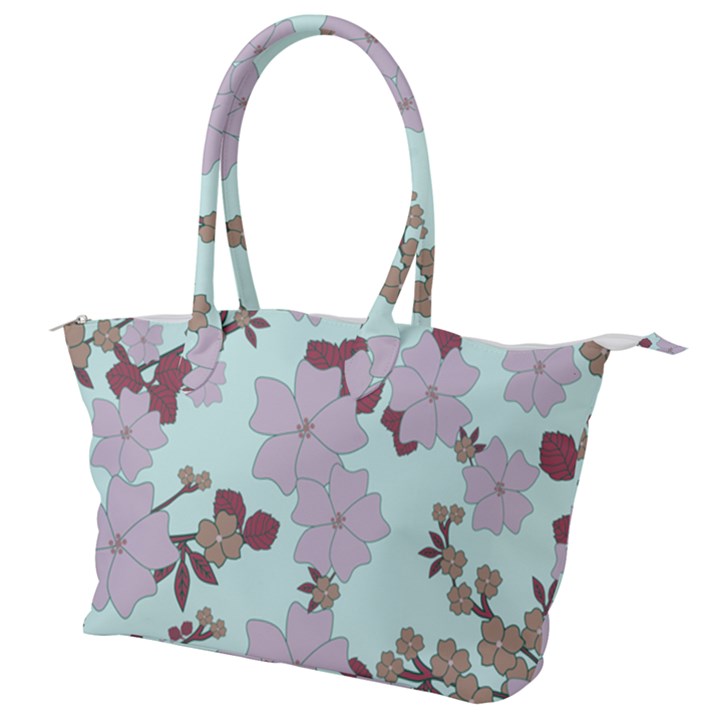 Vintage Floral Lilac Pattern Canvas Shoulder Bag