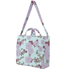 Vintage Floral Lilac Pattern Square Shoulder Tote Bag