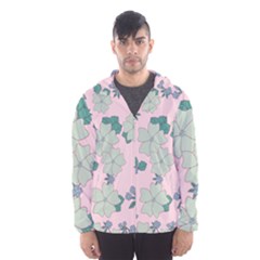 Vintage Floral Lilac Pattern Pink Hooded Windbreaker (men) by snowwhitegirl