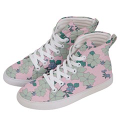 Vintage Floral Lilac Pattern Pink Men s Hi-top Skate Sneakers