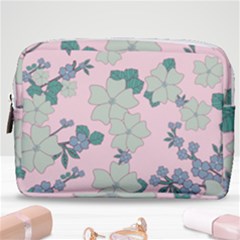 Vintage Floral Lilac Pattern Pink Make Up Pouch (medium)