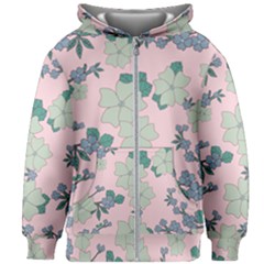 Vintage Floral Lilac Pattern Pink Kids  Zipper Hoodie Without Drawstring by snowwhitegirl