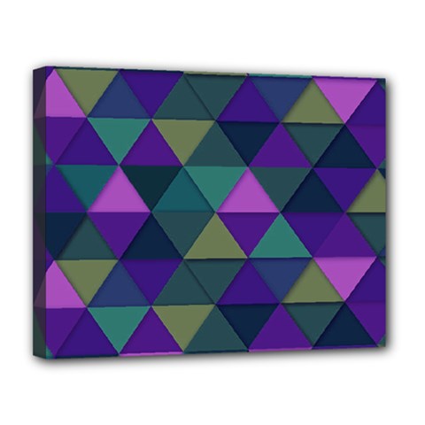 Blue Geometric Canvas 14  X 11  (stretched) by snowwhitegirl