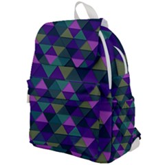 Blue Geometric Top Flap Backpack