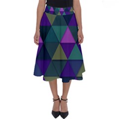 Blue Geometric Perfect Length Midi Skirt