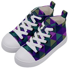 Blue Geometric Kids  Mid-top Canvas Sneakers