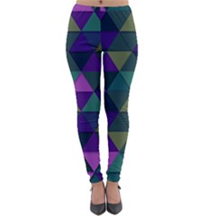 Blue Geometric Lightweight Velour Leggings