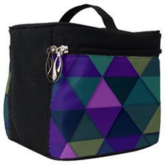 Blue Geometric Make Up Travel Bag (big)