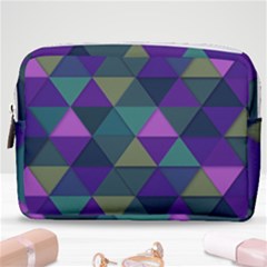 Blue Geometric Make Up Pouch (medium)