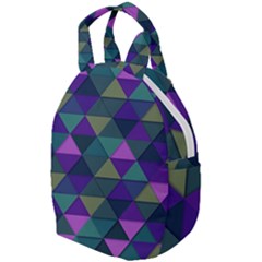 Blue Geometric Travel Backpacks