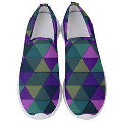 Blue Geometric Men s Slip On Sneakers