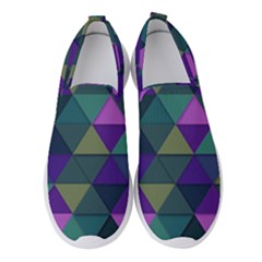 Blue Geometric Women s Slip On Sneakers