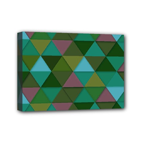 Green Geometric Mini Canvas 7  X 5  (stretched) by snowwhitegirl