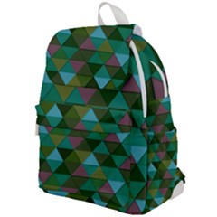 Green Geometric Top Flap Backpack