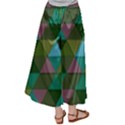 Green Geometric Satin Palazzo Pants View2