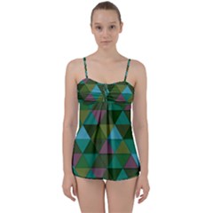 Green Geometric Babydoll Tankini Set by snowwhitegirl