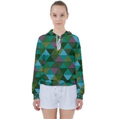 Green Geometric Women s Tie Up Sweat