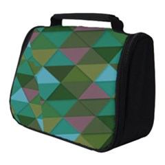 Green Geometric Full Print Travel Pouch (small)