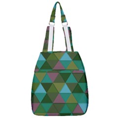 Green Geometric Center Zip Backpack