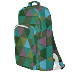 Green Geometric Double Compartment Backpack