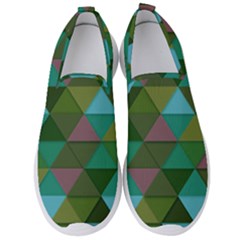 Green Geometric Men s Slip On Sneakers