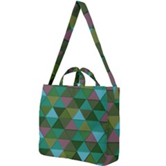 Green Geometric Square Shoulder Tote Bag