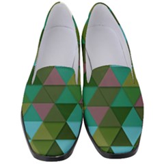 Green Geometric Women s Classic Loafer Heels