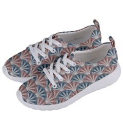 Vintage Scallop Blue Red Pattern Women s Lightweight Sports Shoes