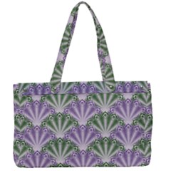 Vintage Scallop Violet Green Pattern Canvas Work Bag