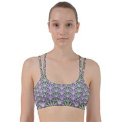 Vintage Scallop Violet Green Pattern Line Them Up Sports Bra by snowwhitegirl