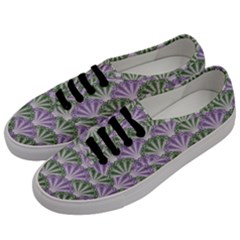 Vintage Scallop Violet Green Pattern Men s Classic Low Top Sneakers by snowwhitegirl