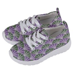 Vintage Scallop Violet Green Pattern Kids  Lightweight Sports Shoes