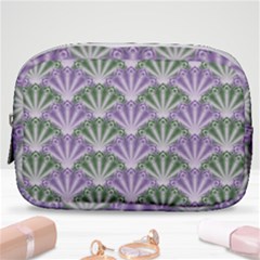 Vintage Scallop Violet Green Pattern Make Up Pouch (small)