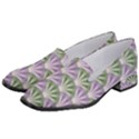 Vintage Scallop Violet Green Pattern Women s Classic Loafer Heels View2