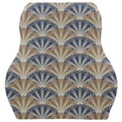 Vintage Scallop Beige Blue Pattern Car Seat Velour Cushion 