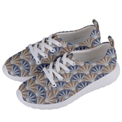 Vintage Scallop Beige Blue Pattern Women s Lightweight Sports Shoes by snowwhitegirl