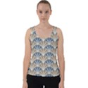 Vintage Scallop Beige Blue Pattern Velvet Tank Top View1