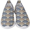 Vintage Scallop Beige Blue Pattern Kids  Slip On Sneakers View1