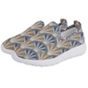 Vintage Scallop Beige Blue Pattern Kids  Slip On Sneakers View2