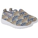 Vintage Scallop Beige Blue Pattern Kids  Slip On Sneakers View3