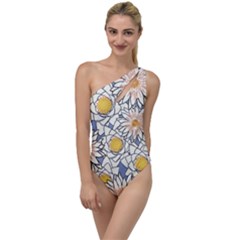 Vintage White Flowers To One Side Swimsuit