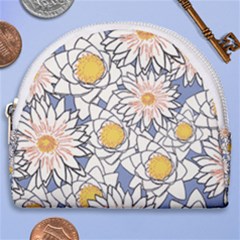 Vintage White Flowers Horseshoe Style Canvas Pouch by snowwhitegirl