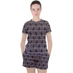 Gothic Church Pattern Women s Tee And Shorts Set