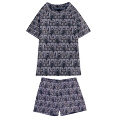 Gothic Church Pattern Kids  Swim Tee And Shorts Set