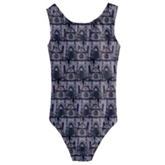 Gothic Church Pattern Kids  Cut-out Back One Piece Swimsuit