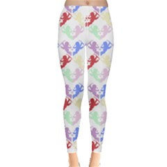 Colorful Cherubs White Leggings  by snowwhitegirl