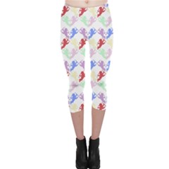 Colorful Cherubs White Capri Leggings  by snowwhitegirl