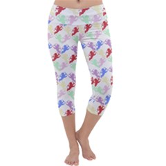 Colorful Cherubs White Capri Yoga Leggings by snowwhitegirl