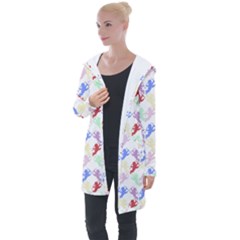 Colorful Cherubs White Longline Hooded Cardigan